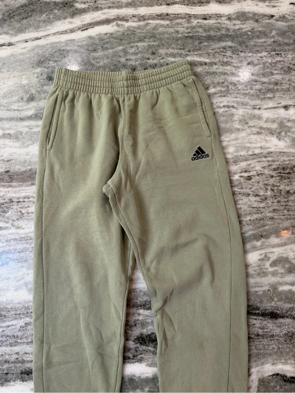 Adidas Kids Olive Green Jogger Pants with Logo